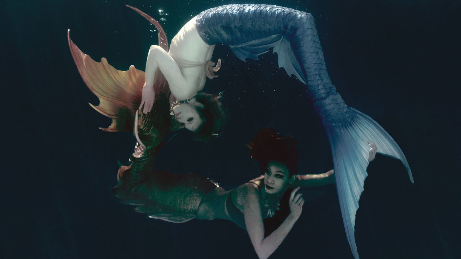 Jasmine the Siren and The Hydroblade Mermaid in the Netflix docuseries "Merpeople."