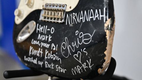Kurt Cobain's smashed Fender Stratocaster sold for almost $600,000.