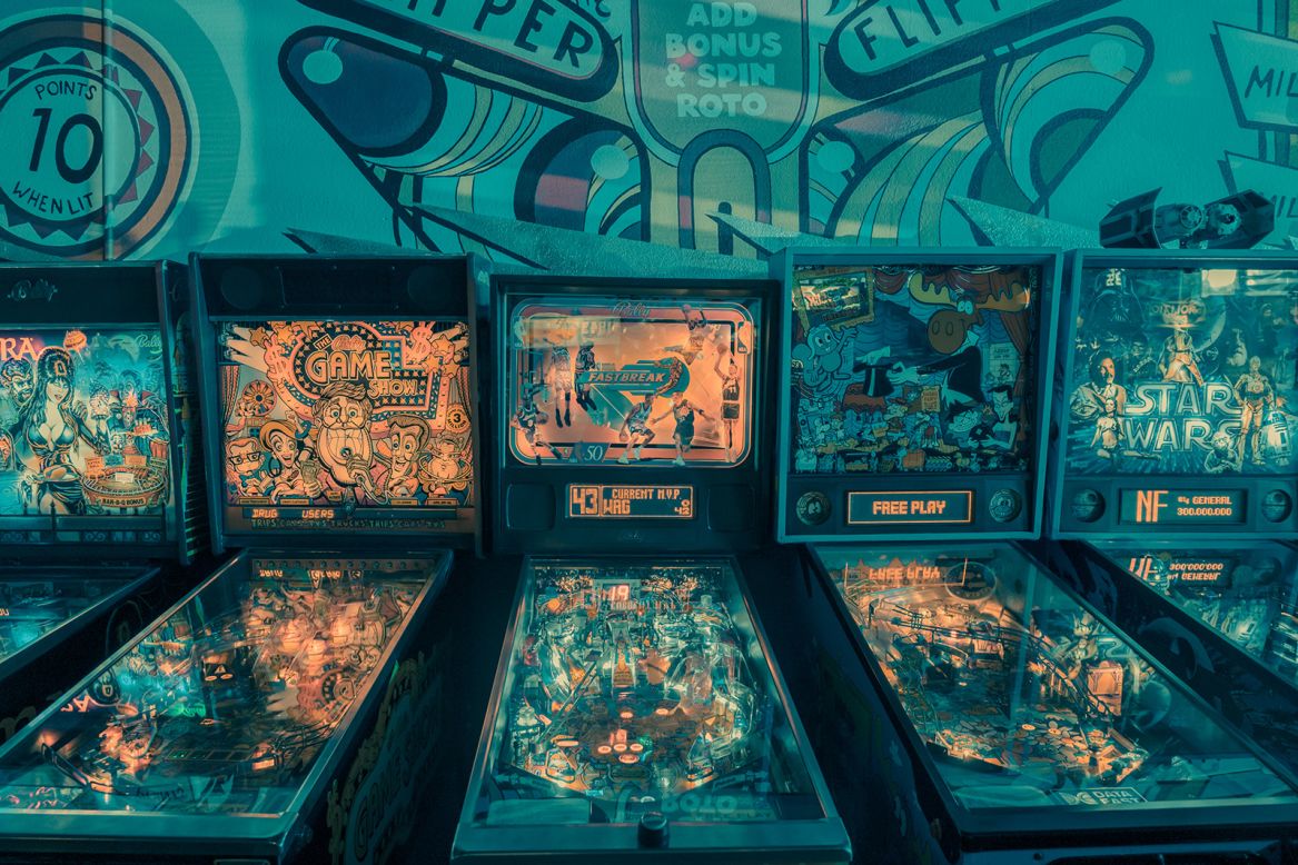 A line of pinball machines at the Retrovolt Arcade in Calimesa, California. Scroll through the gallery to see more images from Franck Bohbot's new book, "Back to the Arcade."