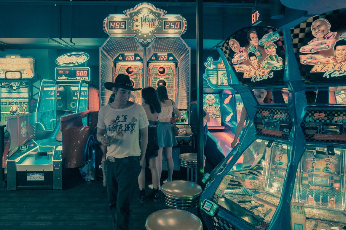 Gamers pictured in the arcade at Dave & Buster's in Hollywood.