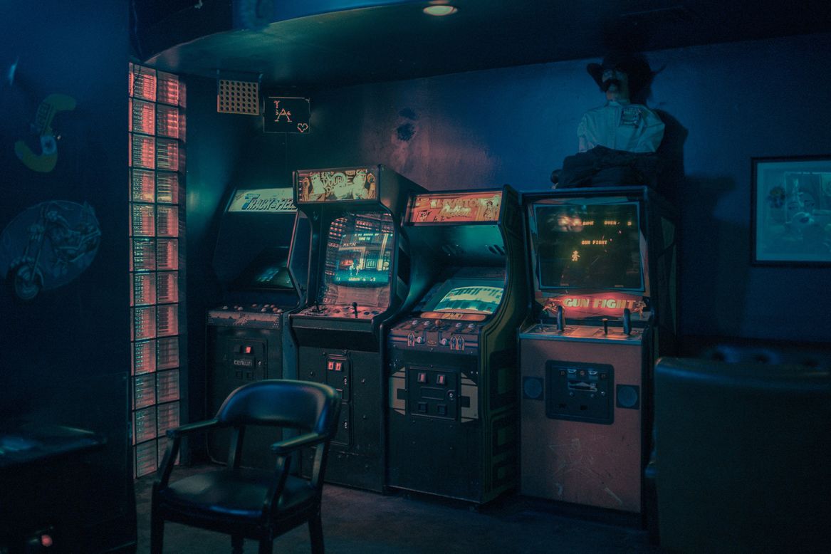 Retro arcade machines at Blipsy Bar in L.A.'s Koreatown.