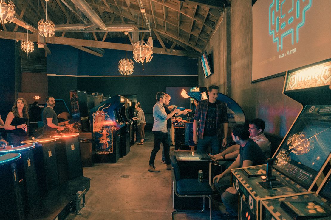 Gamers at Player One, an arcade and bar in North Hollywood. 