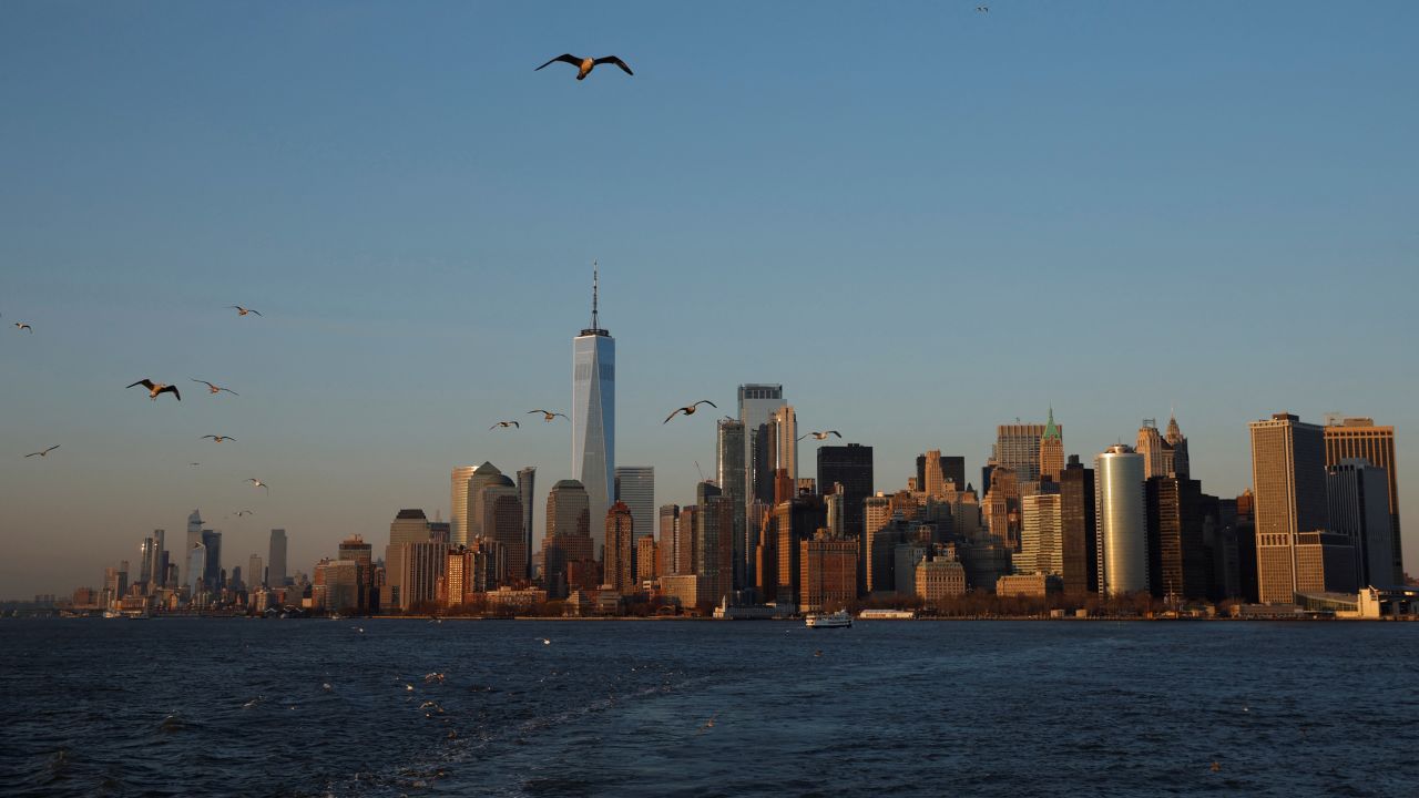 Manhattan skyline is seen during sunset in New York City, U.S. March 29, 2023. REUTERS/Amanda Perobelli