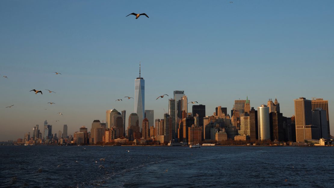 Manhattan skyline is seen during sunset in New York City, U.S. March 29, 2023. REUTERS/Amanda Perobelli