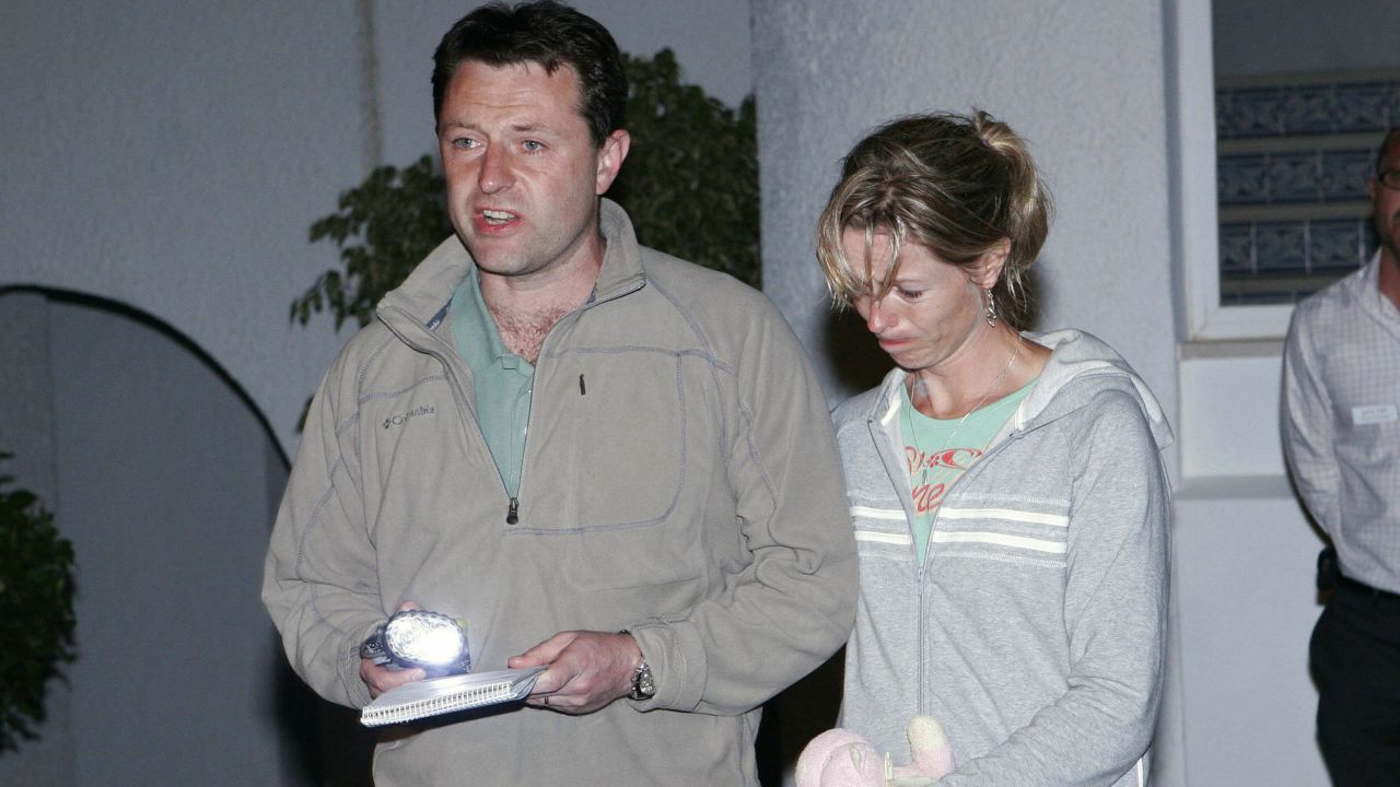 The McCanns speak to the media in Praia da Luz a day after their daughter went missing on May 4, 2007.