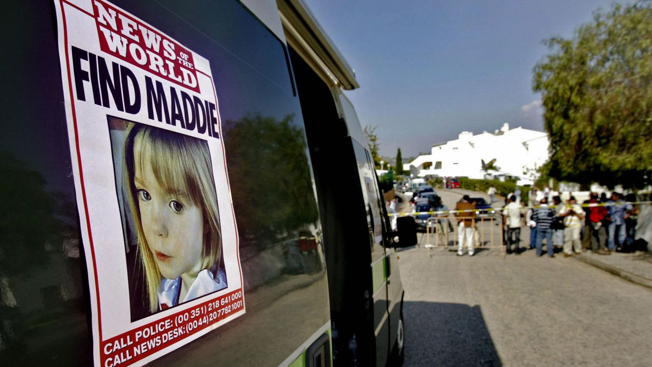A poster of the missing child in 2007. 
