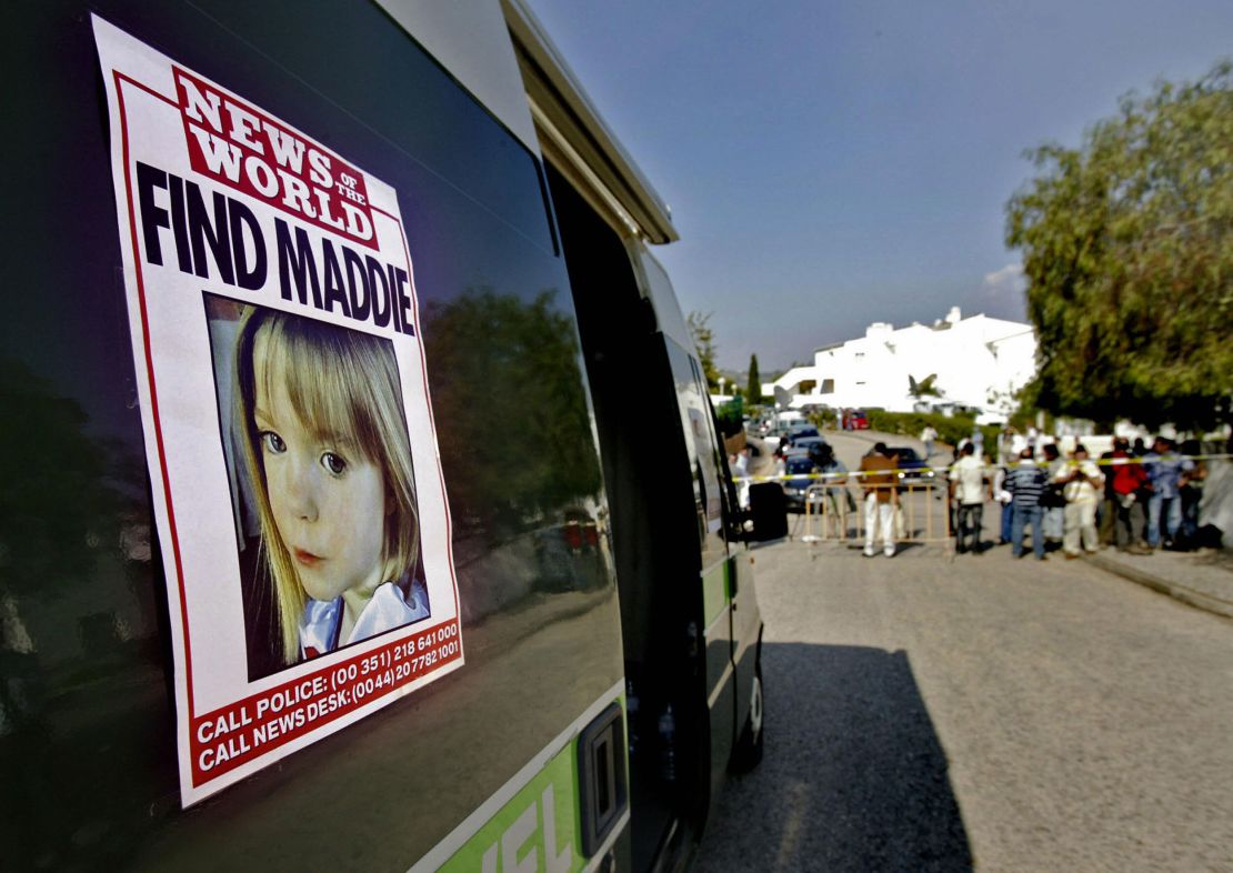 A poster of the missing child is seen in 2007. 