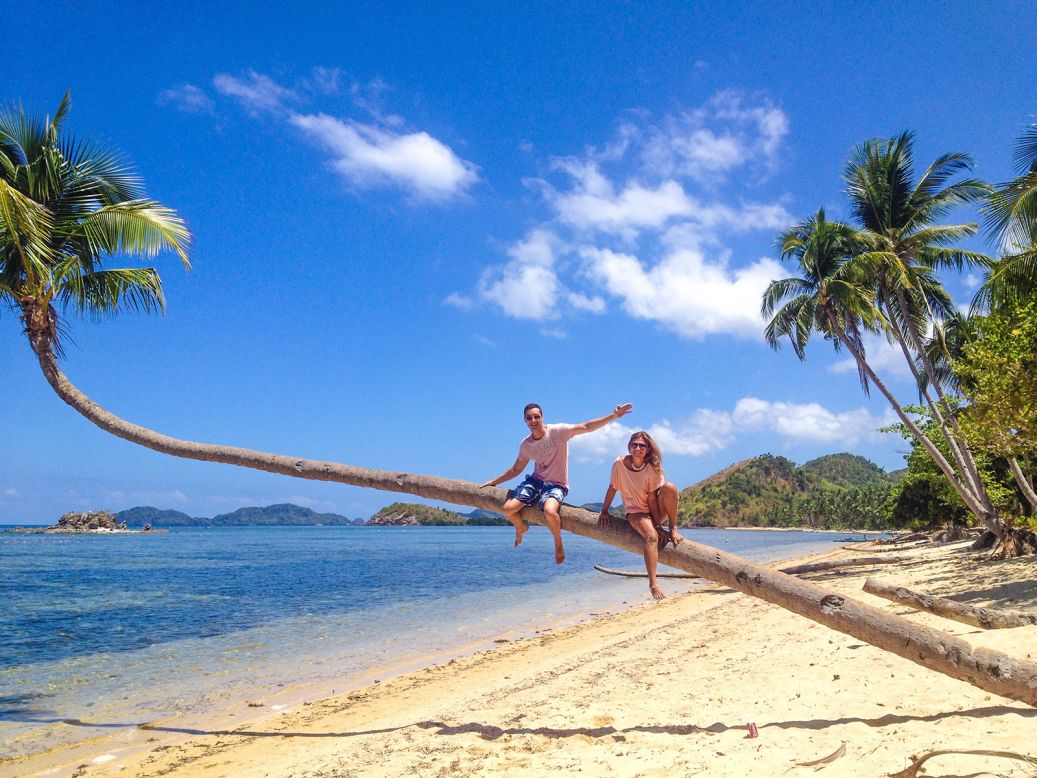 <strong>Joining forces:</strong> The two started traveling together and stayed for a period in Anna's home country of the Philippines. Here's the couple pictured on a beach in the Philippines. 