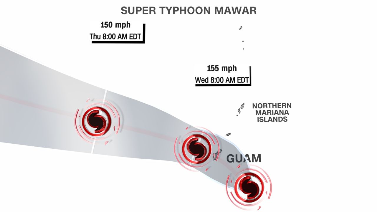 super typhoon mawar forecast track zoom tues 15z