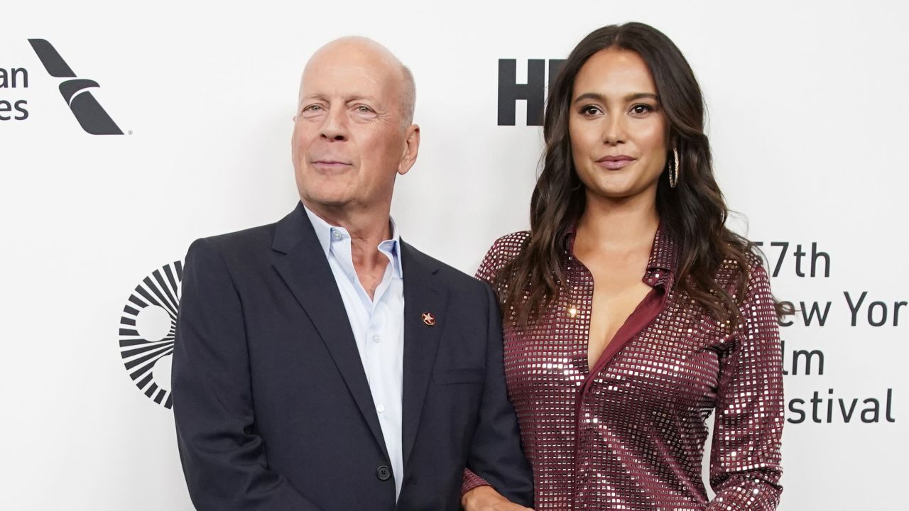 Bruce Willis and Emma Heming Willis are seen at the New York Film Festival in New York City on October 11, 2019.