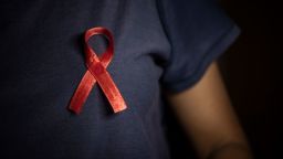 hiv aids awareness red ribbon STOCK