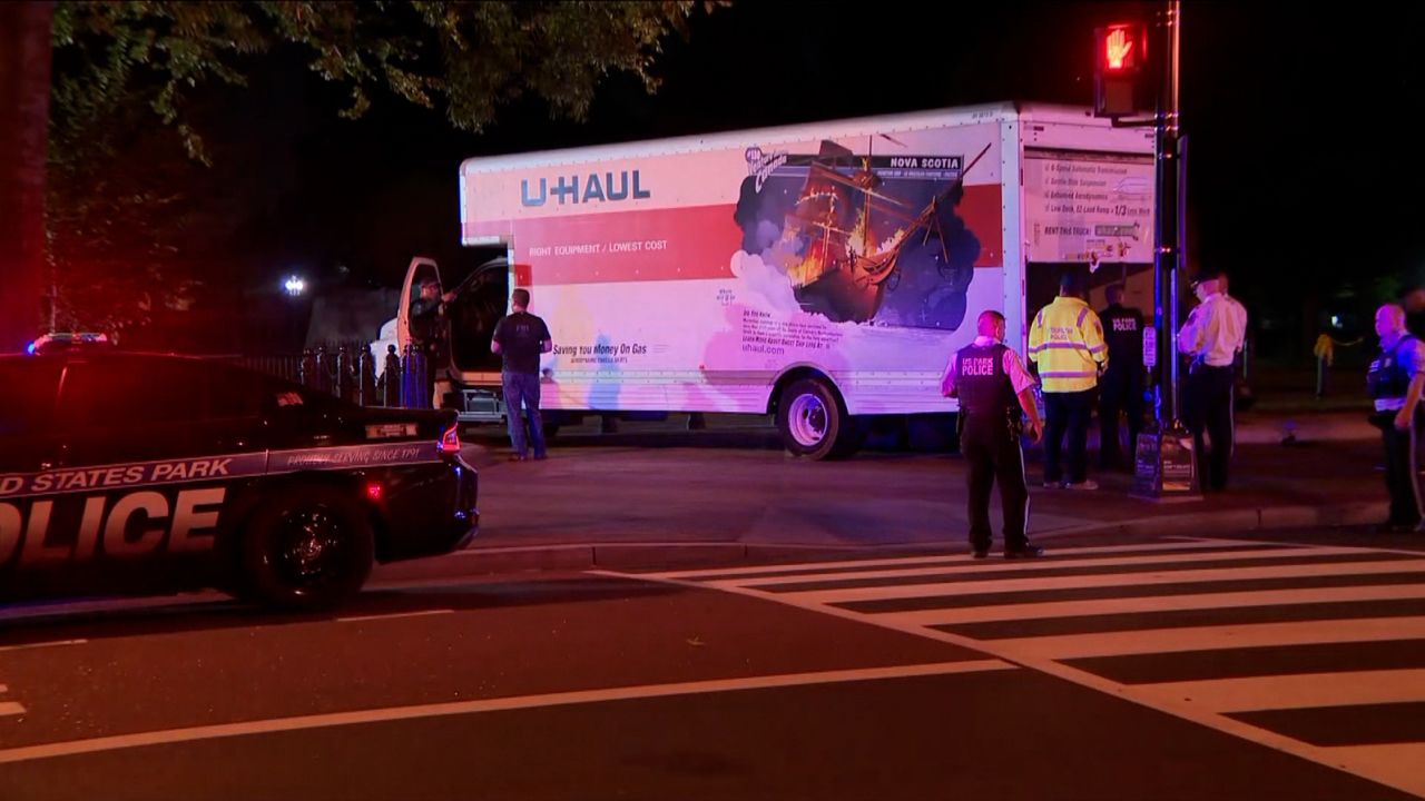 The US Secret Service said it is investigating a crash involving a U-Haul truck that "collided with security barriers on the north side of Lafayette Square at 16th Street", Washington, D.C.