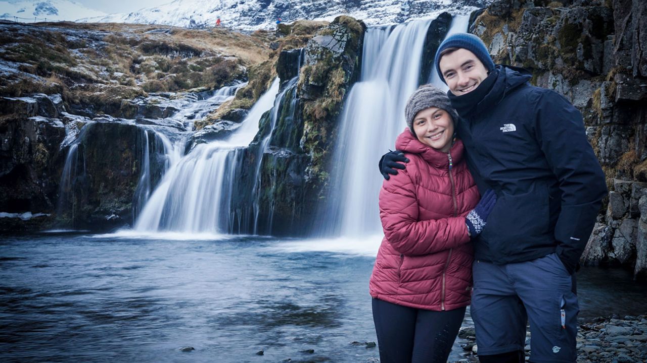 Anna and Tom bonded over a love of travel. Here they are in Iceland.