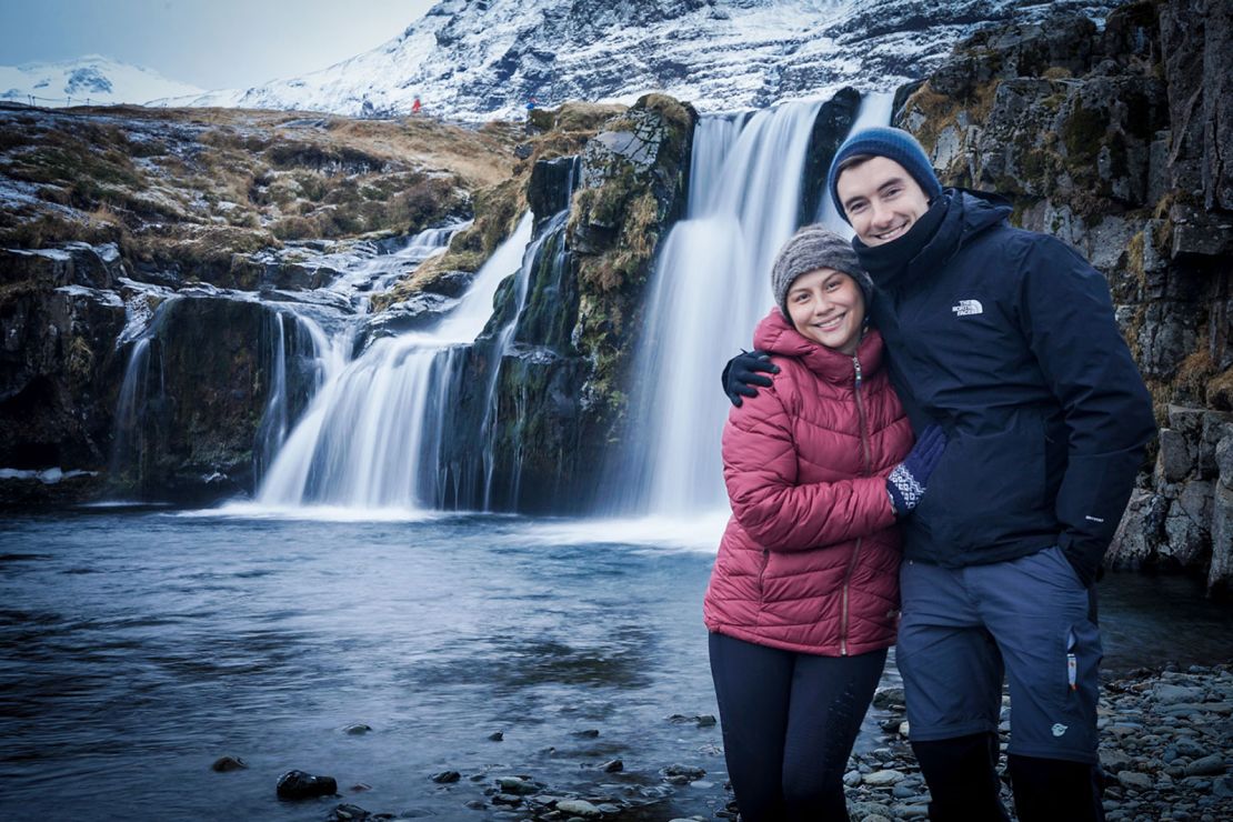 Anna and Tom bonded over a love of travel. Here they are in Iceland.