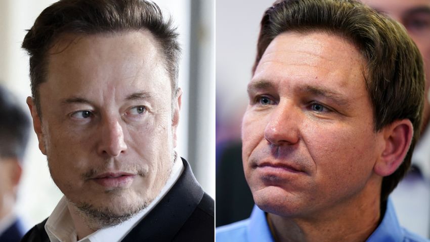 Elon Musk Ron DeSantis SPLIT