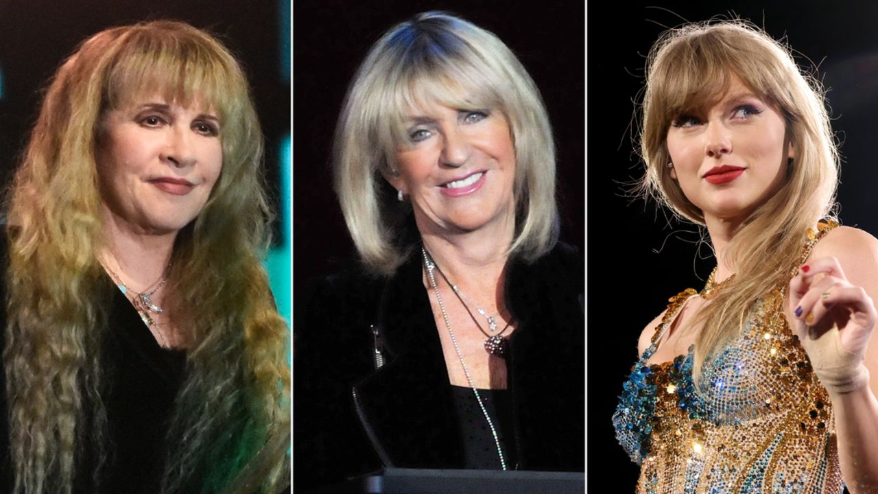 Stevie Nicks, Christine McVie and Taylor Swift. 