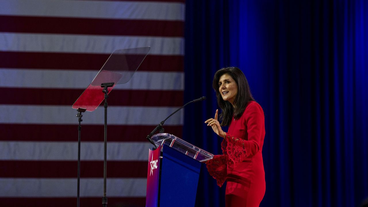 Republican presidential candidate Nikki Haley speaks at the annual Conservative Political Action Conference (CPAC) in National Harbor, Maryland, on March 3, 2023. 
