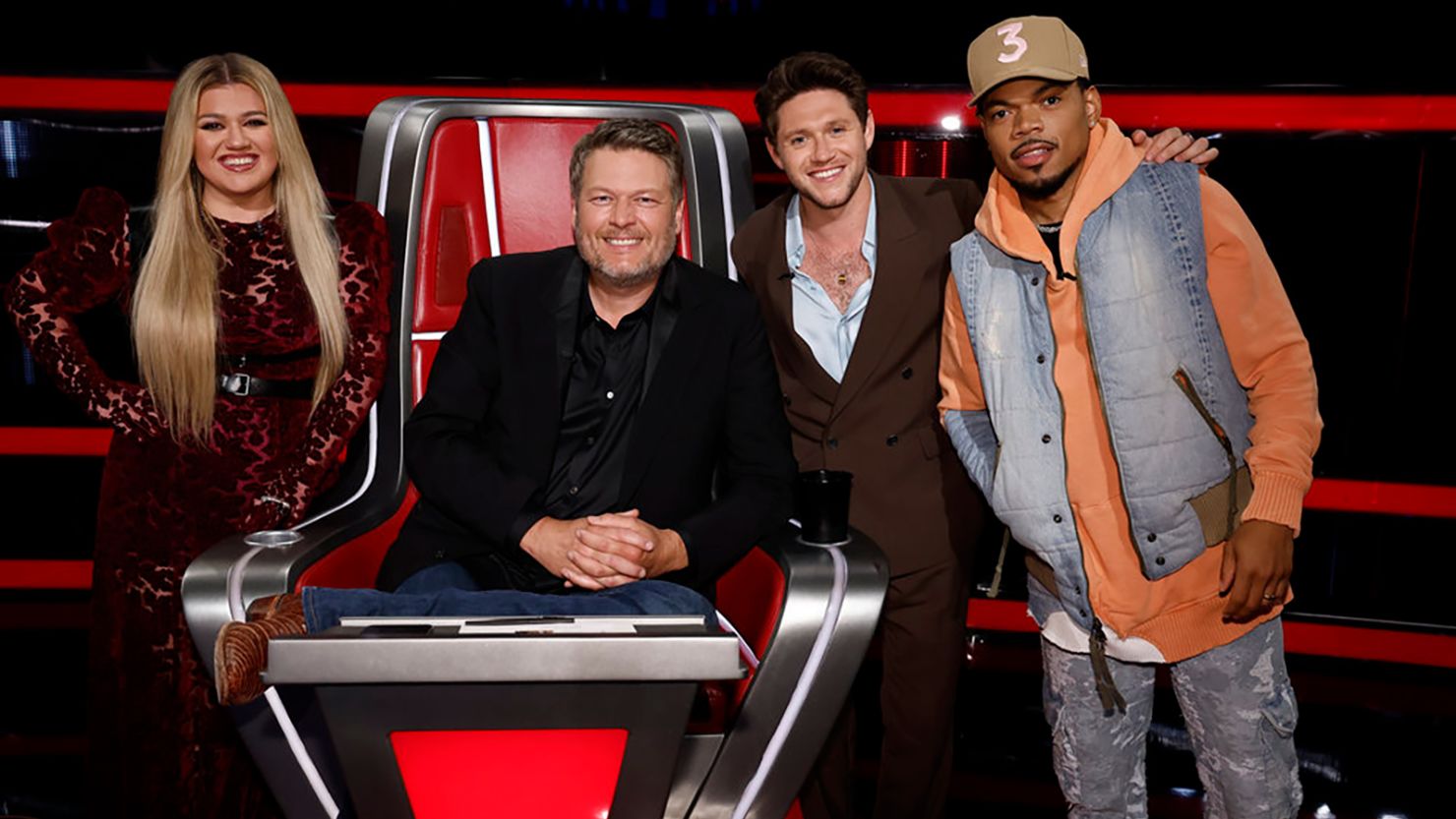 Kelly Clarkson, Blake Shelton, Niall Horan, and Chance The Rapper
