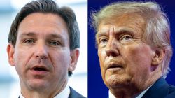 Florida Gov. Ron DeSantis and former President Donald Trump.