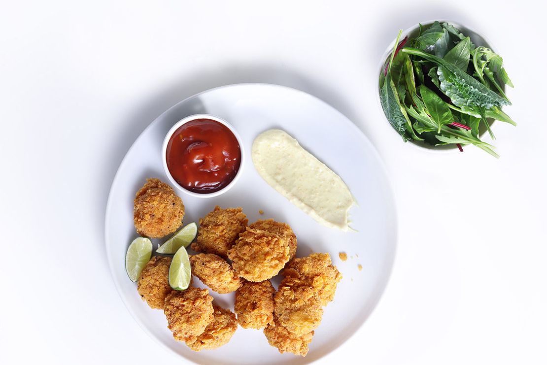 Chicken nuggets from Steakholder Foods, pictured, are considered a hybrid product, containing both plant-based and cultured ingredients.