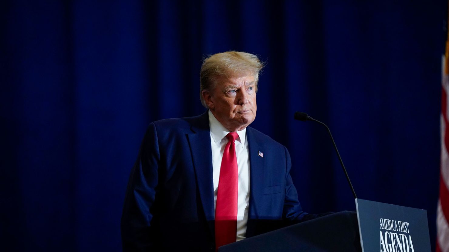 Former President Donald Trump speaks during the America First Agenda Summit organized by America First Policy Institute AFPI on Tuesday, July 26, 2022 in Washington, DC. 