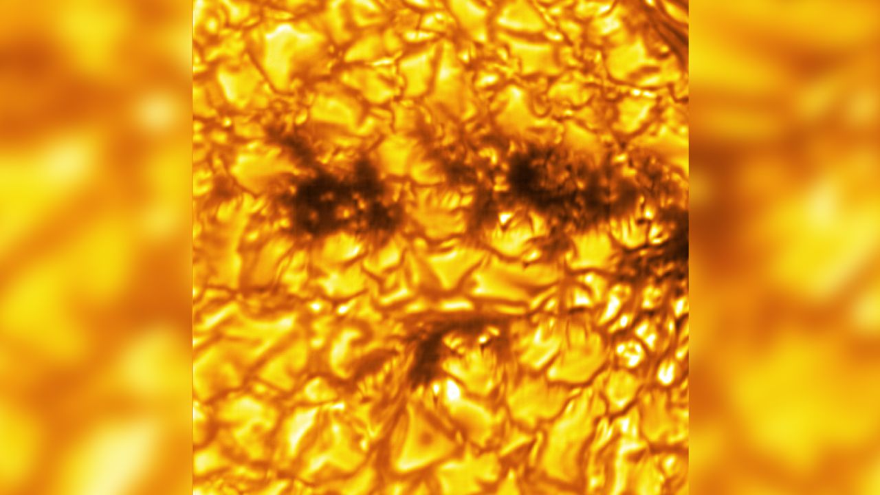 A sunspot is identifiable by its dark, central umbra and surrounding filamentary-structured penumbra. A closer look reveals the presence of nearby umbral fragments -- essentially, a sunspot that's lost its penumbra. These fragments were previously a part of the neighboring sunspot, suggesting that this may be the 