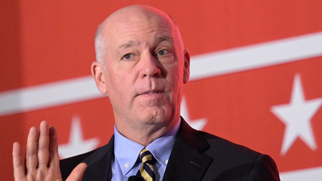 Montana Gov. Greg Gianforte poses a question while taking part in a panel discussion during a Republican Governors Association conference on November 16, 2022, in Orlando, Florida.