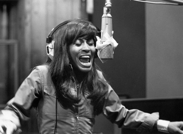 Turner sings during a recording session circa 1969.
