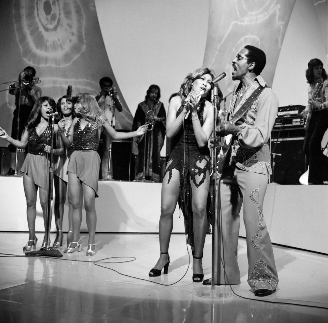 Tina and Ike Turner perform in 1975. 