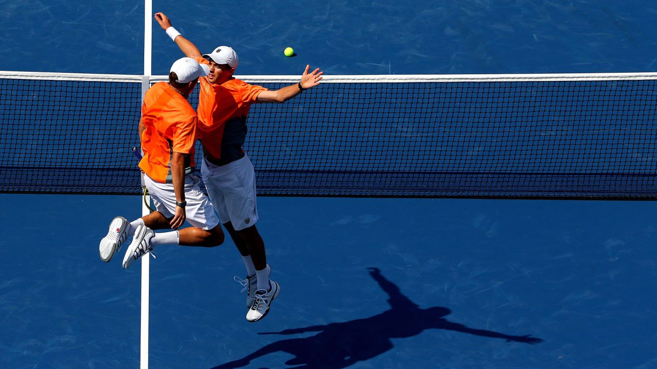 An iconic bump from Bryan at the 2012 US Open. 