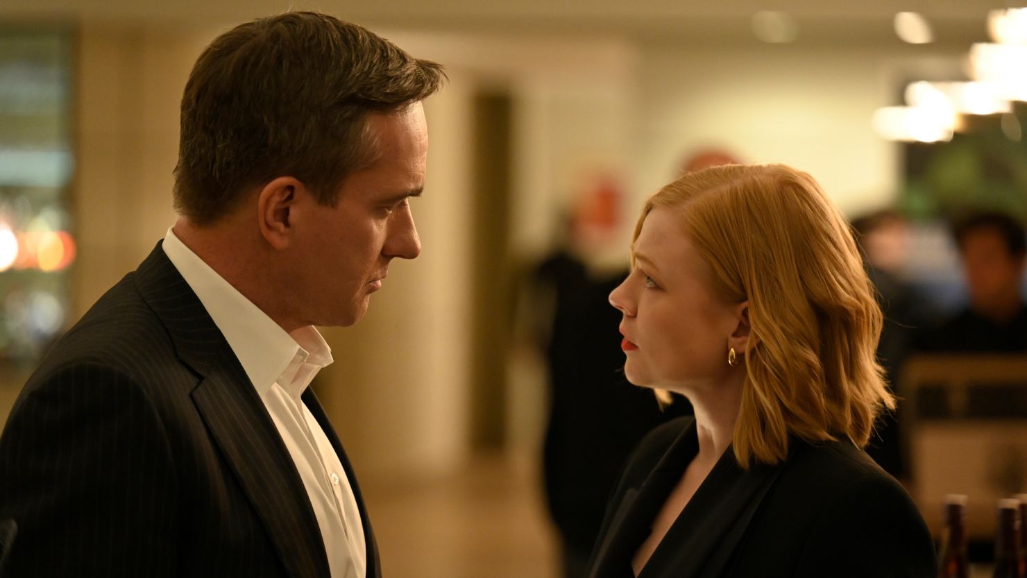 (From left) Matthew McFayden and Sarah Snook in 'Succession.'