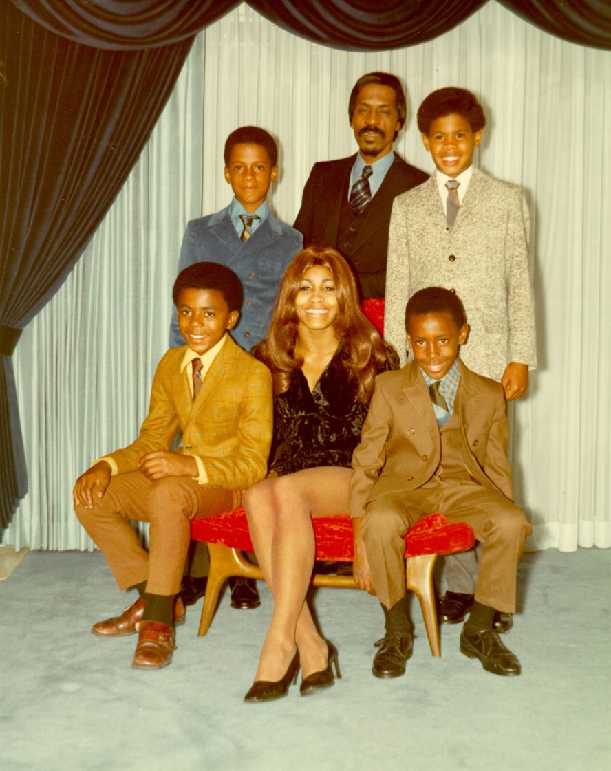 Ike and Tina pose for a portrait with their children circa 1972. Standing with Ike, from left, are Ike Turner Jr. and Craig Hill. Sitting with Tina, from left, are Michael and Ronnie Turner.