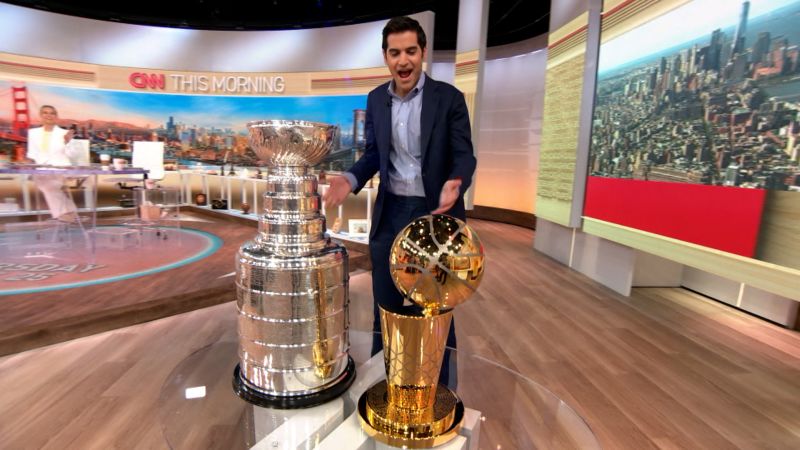NBA and NHL trophies visit CNN studio | CNN