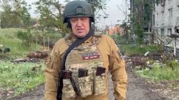 Founder of Wagner private mercenary group Yevgeny Prigozhin makes a statement on the start of withdrawal of his forces from Bakhmut and handing over their positions to regular Russian troops, in the course of Russia-Ukraine conflict in Bakhmut, Ukraine, in this still image taken from video released May 25, 2023. Press service of "Concord"/Handout via REUTERS ATTENTION EDITORS - THIS IMAGE WAS PROVIDED BY A THIRD PARTY. NO RESALES. NO ARCHIVES. MANDATORY CREDIT.