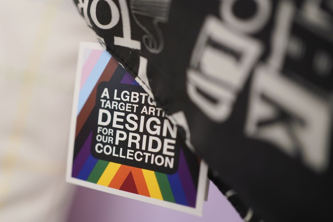 Pride month merchandise is displayed at the front of a Target store in Hackensack, N.J., Wednesday, May 24, 2023. Target is removing certain items from its stores and making other changes to its LGBTQ+ merchandise nationwide ahead of Pride month, after an intense backlash from some customers including violent confrontations with its workers.