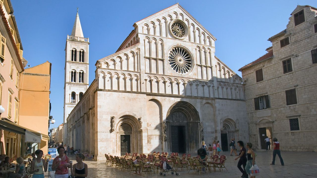 Zadar's Cathedral of St. Anastasia is surrounded by Roman ruins.