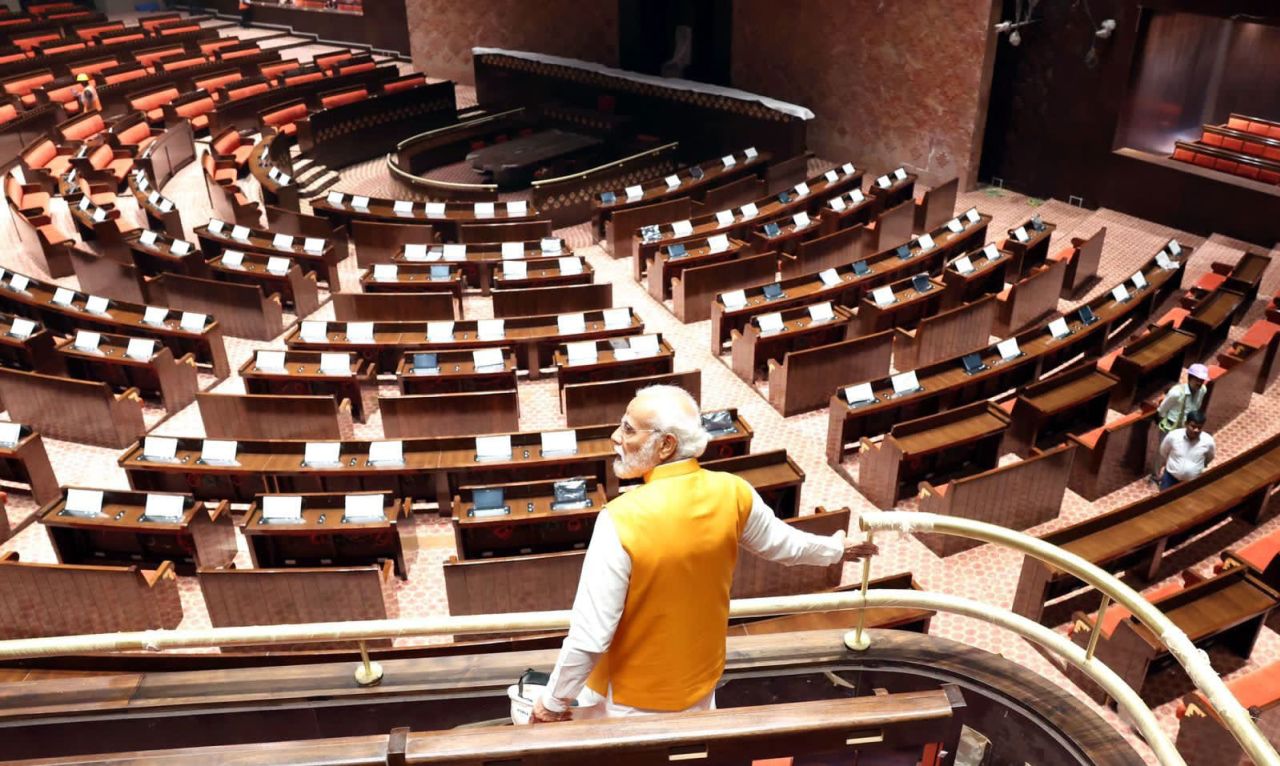 pm modi visit new parliament building