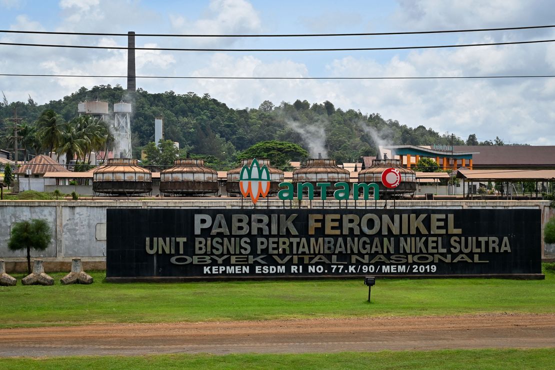 A factory belonging to state-owned Antam mining company in Pomalaa on the island of Sulawesi