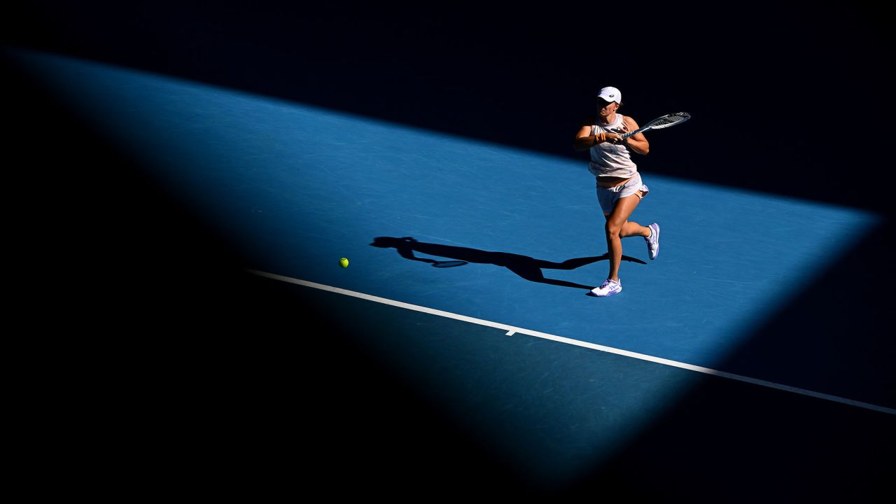Światek in action during the Australian Open in January. 