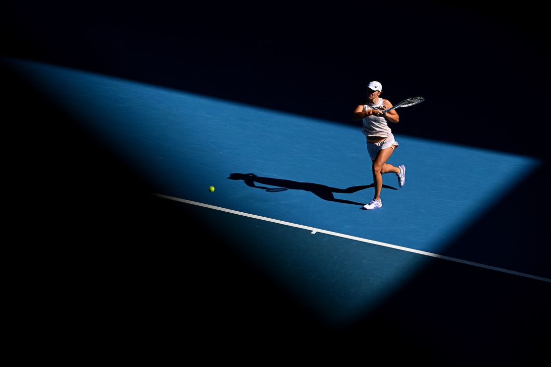 Swiatek in action during the Australian Open in January. 