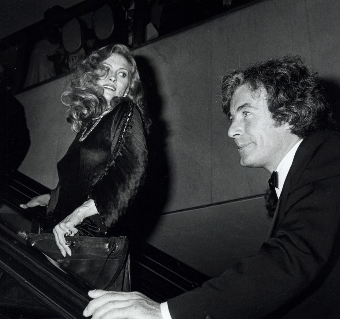 Faye Dunaway and Terry O'Neill during 34th Tony Awards Party at The Hilton Hotel at Hilton Hotel in New York City, New York, United States. (Photo by Ron Galella/Ron Galella Collection via Getty Images)