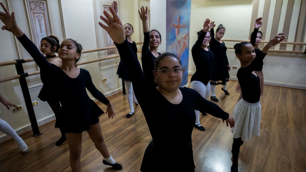 Basma at Haidy's ballet class.16 May 2023. Alexandria, Egypt. Heba Khamis for CNN.