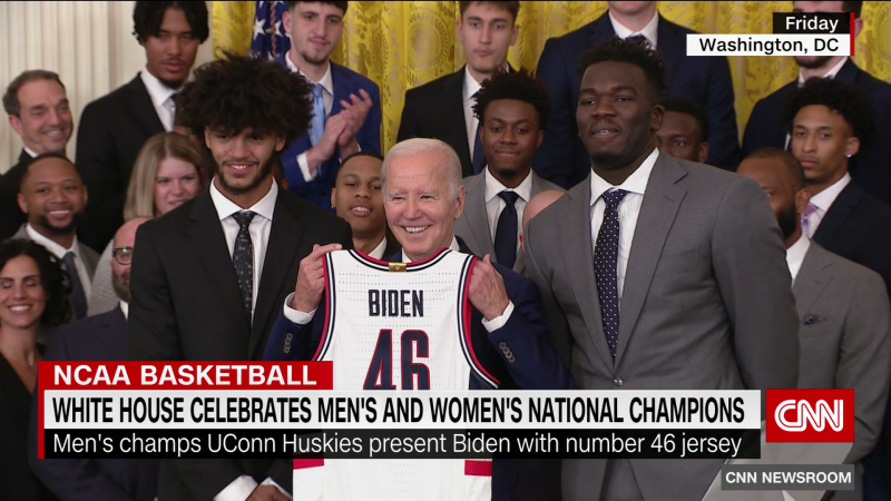 White House celebrates men’s and women’s college basketball champions | CNN