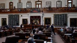 Voting boards are lit with a majority of green lights as the house votes to impeach state Attorney General Ken Paxton, in the House Chamber at the Texas Capitol in Austin, Texas, Saturday, May 27, 2023. Texas lawmakers have issued 20 articles of impeachment against Paxton,