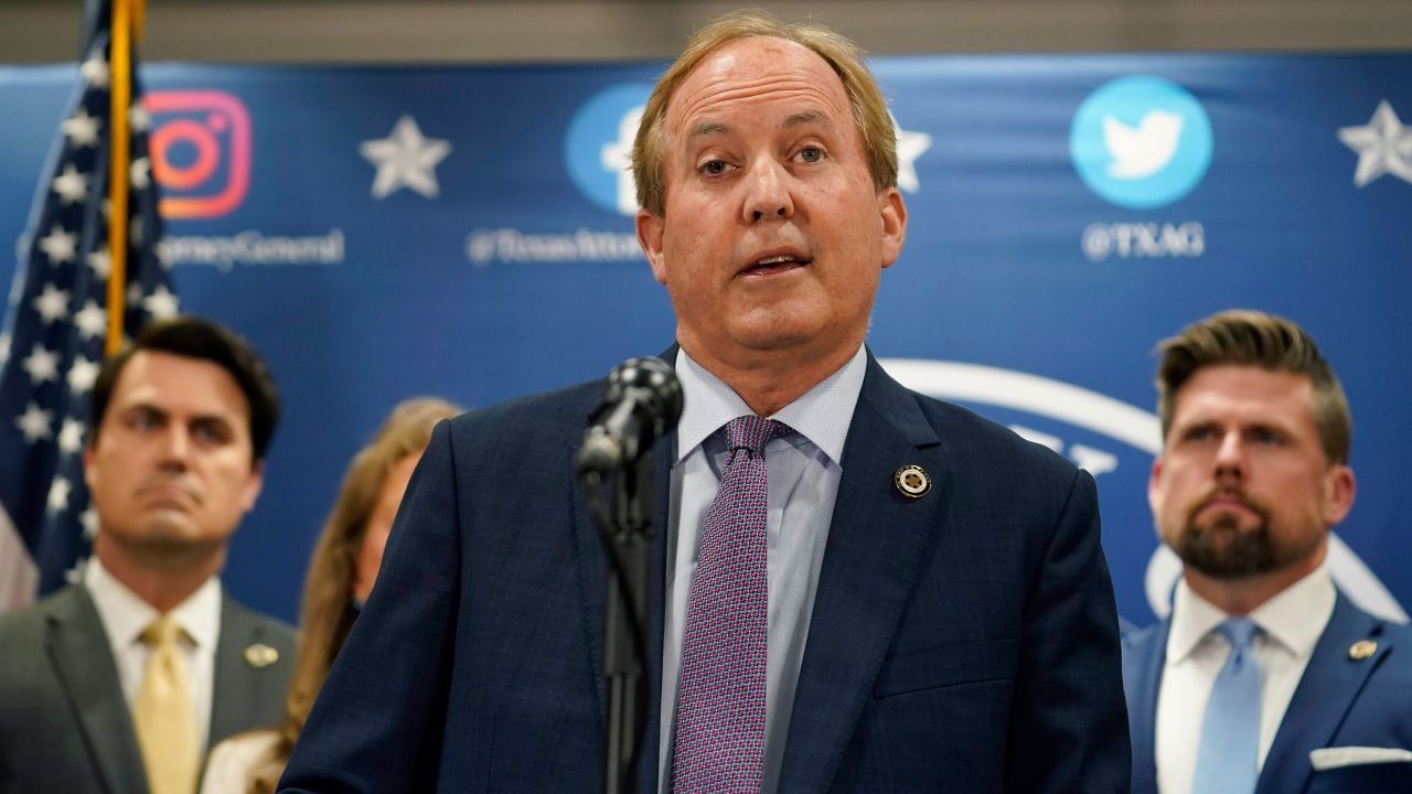 Texas state Attorney General Ken Paxton reads a statement at his office in Austin, Texas, Friday, May 26, 2023. An investigating committee says the Texas House of Representatives will vote Saturday on whether to impeach state Attorney General Ken Paxton. (AP Photo/Eric Gay)