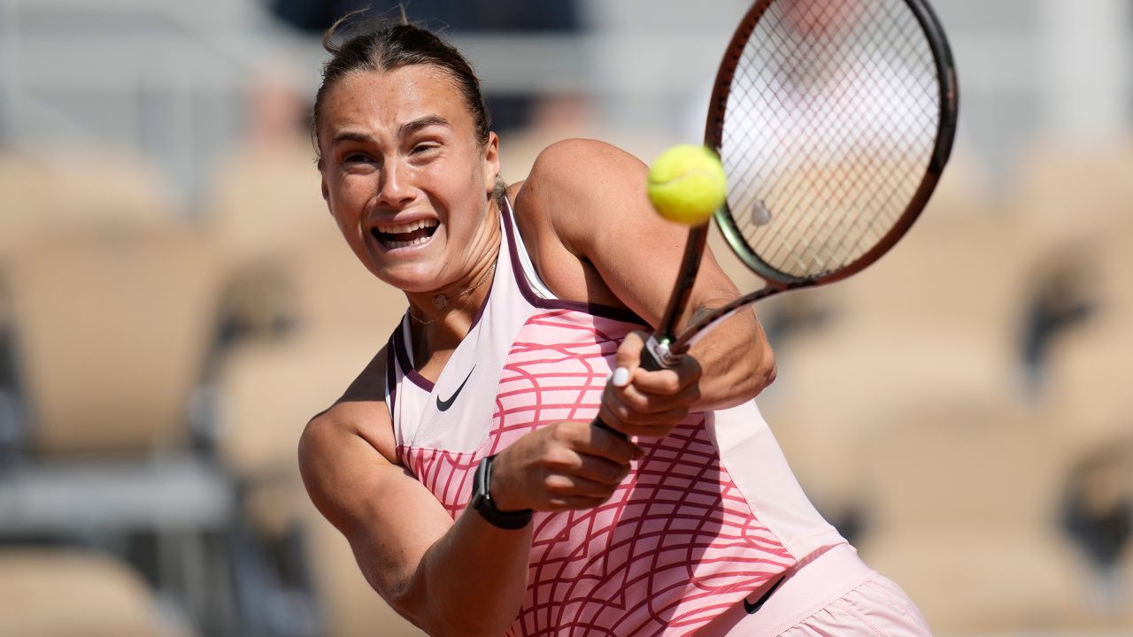 Sabalenka advanced to the second round in straight sets.
