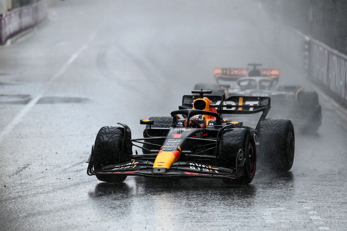 The conditions changed late in the race when it began raining.