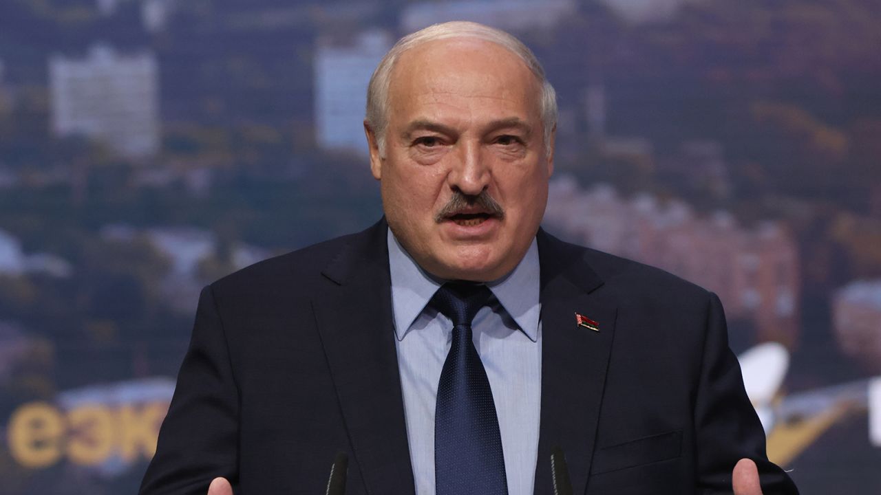 Belarussian President Alexander Lukashenko talks during the 2nd Eurasian Economic Forum, on May 24, 2023 in Moscow, Russia. 