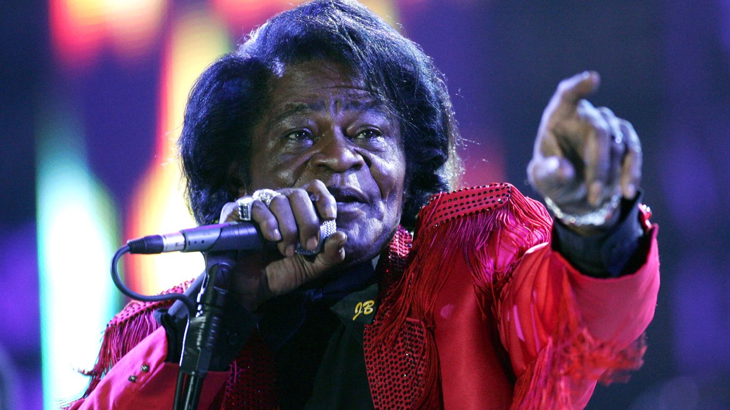 James Brown performs at the Live 8 Edinburgh concert on July 6, 2005, in Edinburgh, Scotland. The singer died the next year.