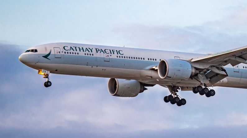 <strong>9. Cathay Pacific:</strong> Cathay Pacific is number nine on AirlineRatings.com's list.